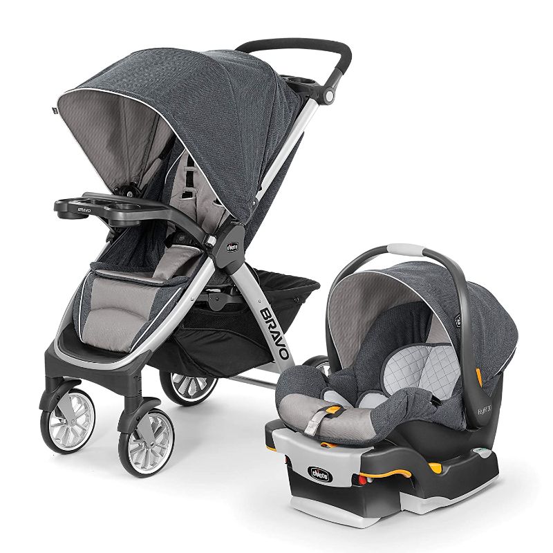 Photo 1 of Chicco Bravo Trio Travel System with Full Size Stroller, Convertible Frame Stroller, One-Hand Compact Fold, Extendable Canopy and KeyFit 30 Infant Car Seat, Nottingham
FACTORY SEALED