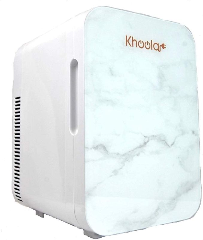 Photo 1 of KHOOLA Mini Fridge Thermoelectric Cooler and Warmer AC/DC Powered System – Compact and Portable for Travel, Car, Skincare or Medical Use (10 Liter) (White)
