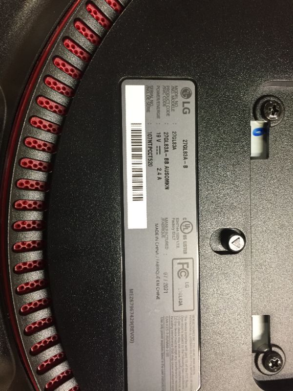 Photo 5 of LG 27GL83A-B 27 Inch Ultragear QHD IPS 1ms NVIDIA G-SYNC Compatible Gaming Monitor, Black
