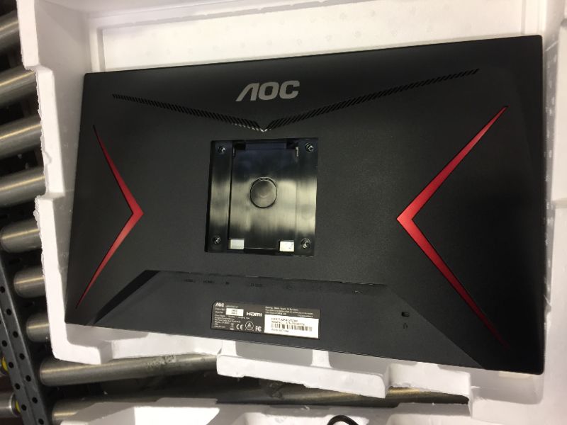 Photo 3 of AOC 24G2 24" Frameless Gaming IPS Monitor, FHD 1080P, 1ms 144Hz, Freesync, HDMI/DP/VGA, Height Adjustable, 3-Year Zero Dead Pixel Guarantee,Black/Red
