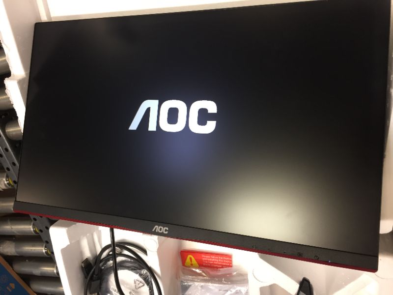 Photo 2 of AOC 24G2 24" Frameless Gaming IPS Monitor, FHD 1080P, 1ms 144Hz, Freesync, HDMI/DP/VGA, Height Adjustable, 3-Year Zero Dead Pixel Guarantee,Black/Red
