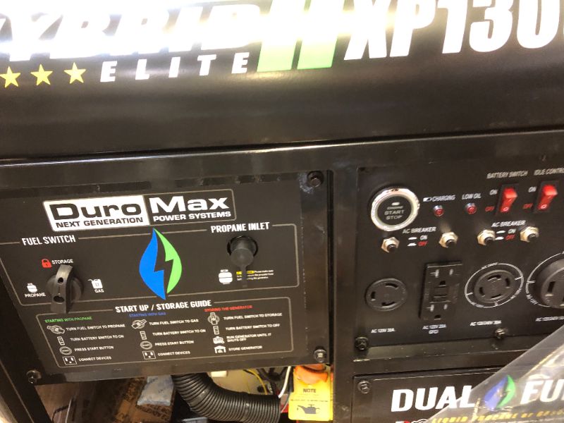 Photo 3 of  DuroMax XP13000EH Dual Fuel Portable Generator 9000 Watt  Start-Home Back Up, Blue/Gray
