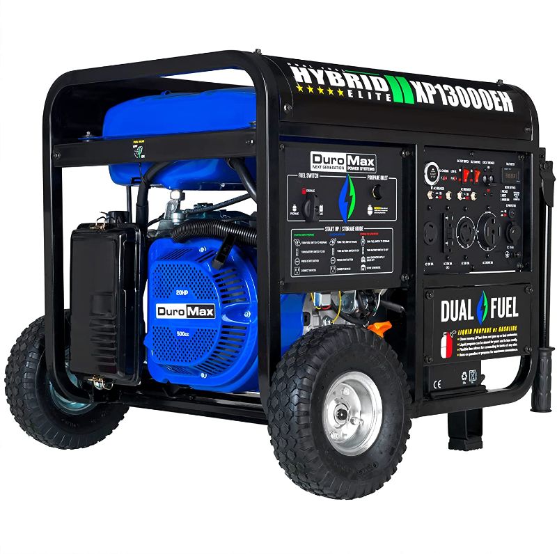 Photo 1 of  DuroMax XP13000EH Dual Fuel Portable Generator 9000 Watt  Start-Home Back Up, Blue/Gray
