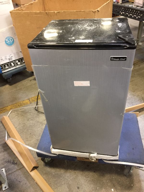 Photo 3 of 3.3 cu. ft. Mini Fridge in Stainless Look, HEAVILY USED, DMG 
