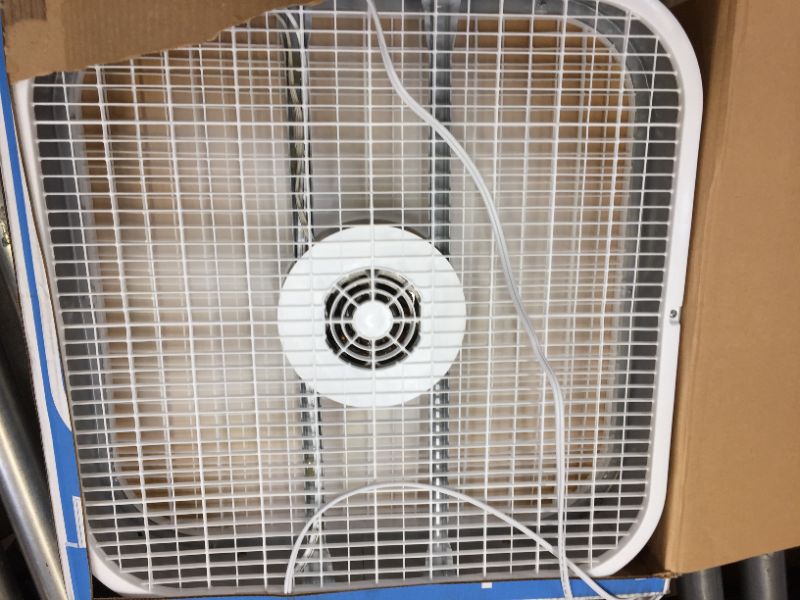 Photo 2 of 20 in. 3 Speed White Box Fan with Save-Smart Technology for Energy Efficiency