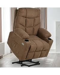 Photo 1 of YITAHOME Electric Power Lift Recliner Chair for Elderly, Fabric Recliner Chair with Massage and Heat, Spacious Seat, USB Ports, Cup Holders, Side Pockets, Remote Control (Brown) BOX 2 OF 2 MISSING BOX 1
