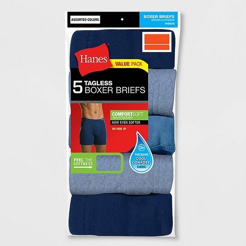 Photo 1 of HANES MENS BOXER BRIEFS 5PK S COLORS MAY VERY