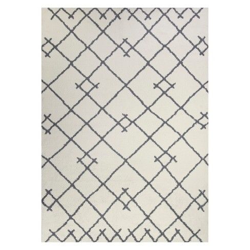 Photo 1 of 7'x10' Kenya Fleece Geometric Design Tufted Area Rug Cream - Project 62

