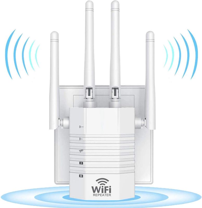 Photo 1 of 2021 WiFi Extender - Wireless Signal Repeater Booster up to 3000 sq.ft - 1200Mbps Wall-Through Strong WiFi-Dual Band 2.4G and 5G - 4 Antennas 360° Full Coverage-1…
