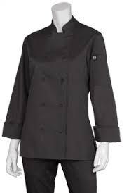 Photo 2 of Chef Works CWLJ-BLK Women's Executive Chef Coat, Black, Size S