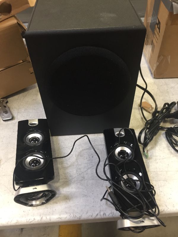 Photo 2 of  Cyber Acoustics CA-3602FFP 2.1 Speaker Sound System with Subwoofer and Control P