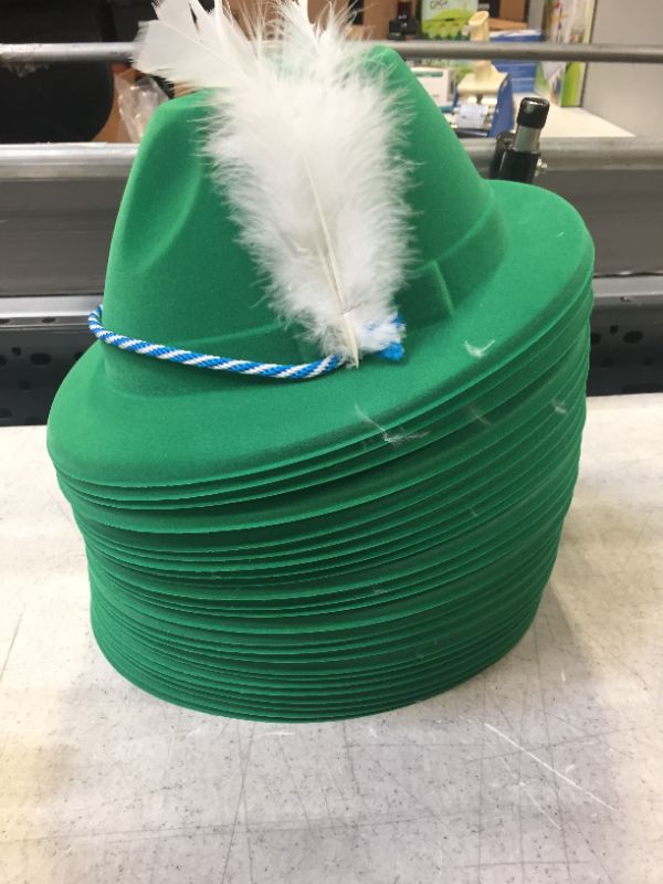 Photo 1 of Green Velour Tyrolean Alpine Party Hat 24 Pack 