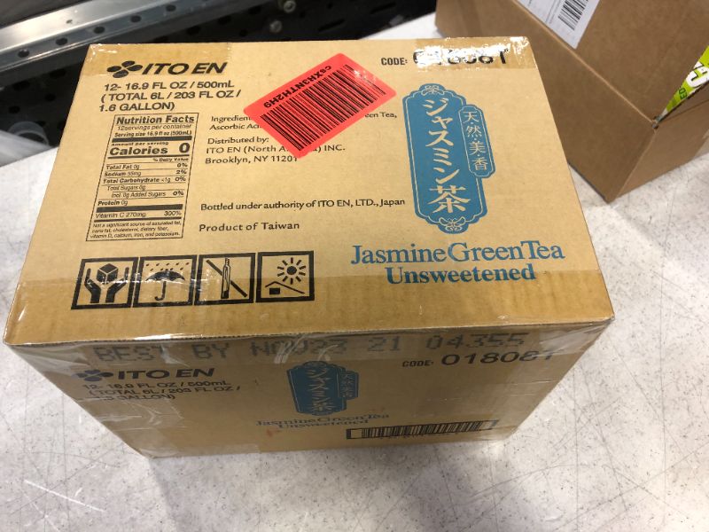 Photo 1 of (Price/Case)Ito En 01808 Jasmine Green Tea 12-16.9 Fluid Ounce Exp Nov.23.21 Factory Sealed 