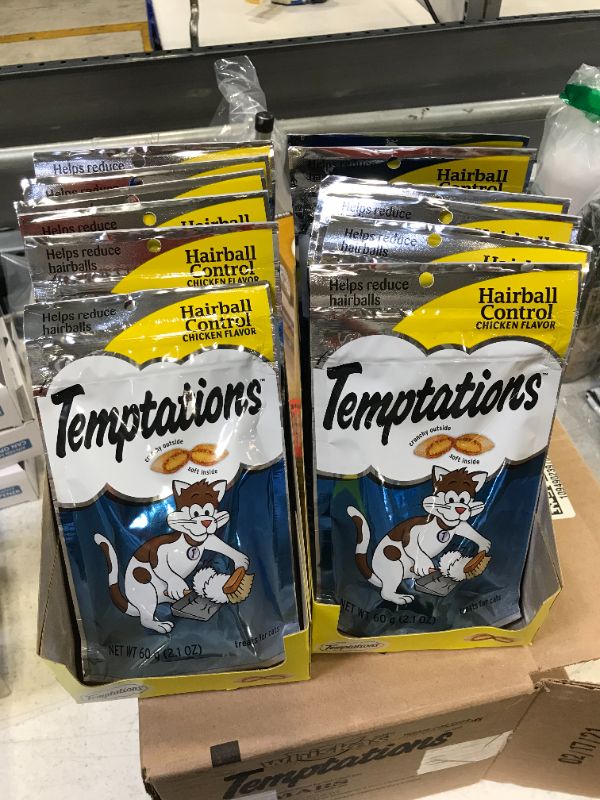 Photo 1 of 12 pack of Temptations Cat Treats - Hair Ball Control Chicken (2.1 oz)