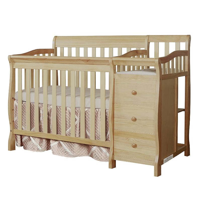 Photo 2 of Dream On Me Jayden 4-in-1 Mini Convertible Crib And Changer in Natural, Greenguard Gold Certified, 56.75x29x41 Inch (Pack of 1)
