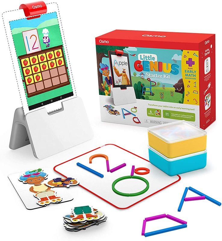 Photo 1 of Osmo - Little Genius Starter Kit for Fire Tablet + Early Math Adventure-6 Educational Games-Ages 3-5-Counting, Shapes & Phonics-Christmas Toys-STEM Toy(Osmo Fire Tablet Base Included-Amazon Exclusive)
