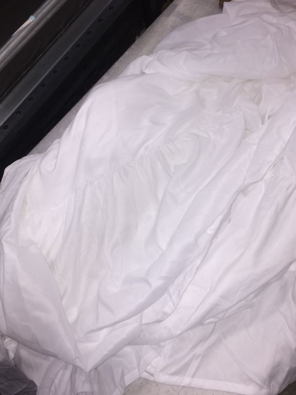 Photo 1 of AMAZON BASICS 60 X 80 WHITE BED SKIRT