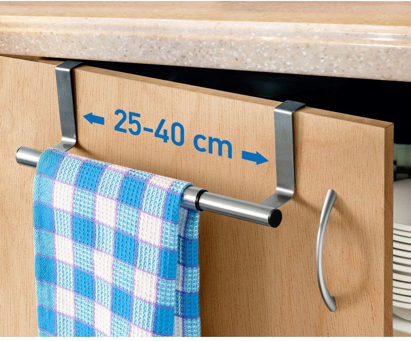 Photo 2 of Artmoon Spread Over Door Towel Bar – Towel Rail Over Cupboard Drawer Cabinet – Extendable 9.8-15.7“ - Anti Slip Scratch Protection – Stainless Steel
