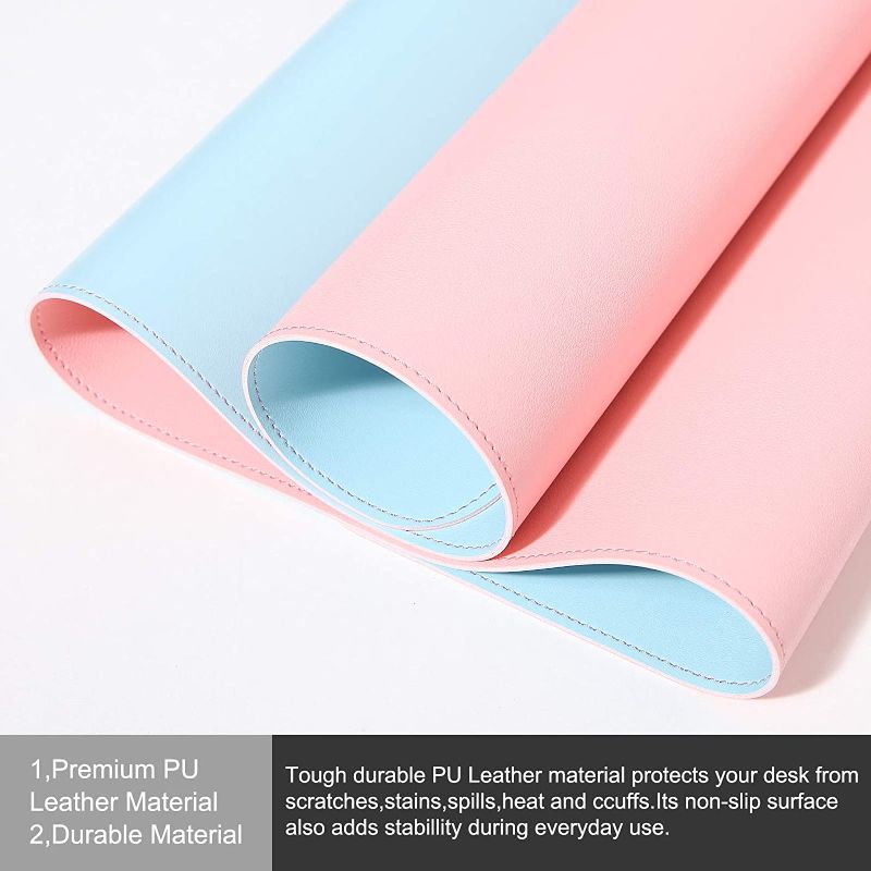 Photo 1 of cyisan dual - sided desk mat pink blue