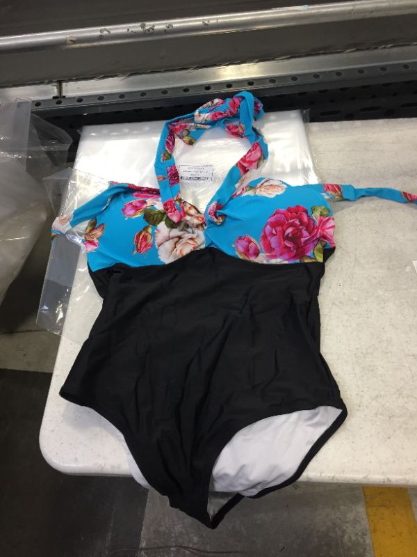 Photo 1 of Large floral women's one piece bathing suit