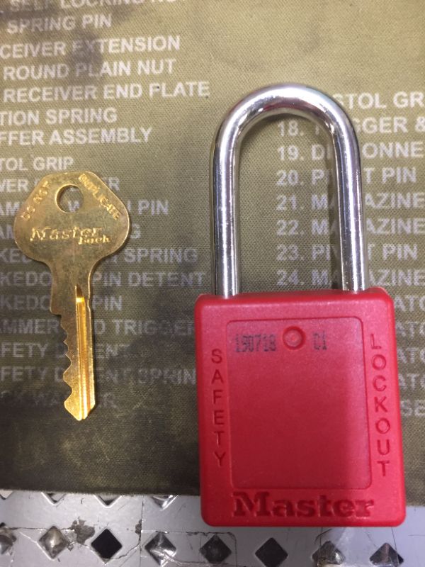 Photo 2 of Master lock safety lockout tagout lock with key