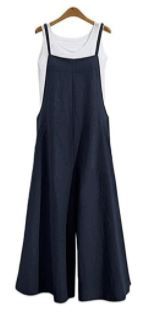 Photo 1 of Aedvoouer Women's Baggy Plus Size Overalls Cotton Linen Jumpsuits Wide Leg Harem Pants Casual Rompers
m