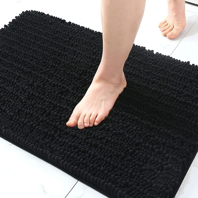 Photo 1 of Bathroom Rug Mat, Extra Soft Thick Absorbent Shaggy Bath Rugs, Non-Slip Machine Wash Dry Plush Bath Mats for Bathroom, Shower, and Tub (2x4, Black)