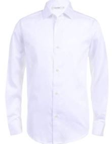 Photo 1 of Calvin Klein Boys' Long Sleeve Sateen Dress Shirt, Style with Buttoned Cuffs & Shirttail Hem
s8