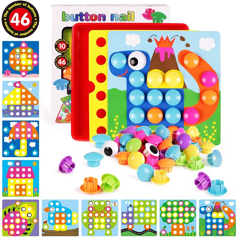 Photo 1 of AMOSTING Color Matching Mosaic Pegboard Early Learning Educational Toys for Boys & Girls
