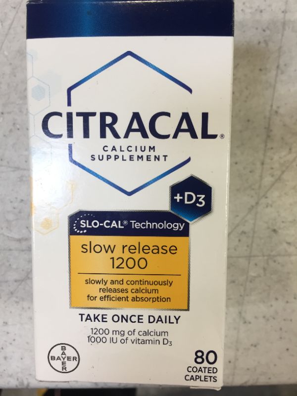 Photo 1 of Slow Release 1200 Calcium+D Dietary Supplement Coated Tablets
08/23