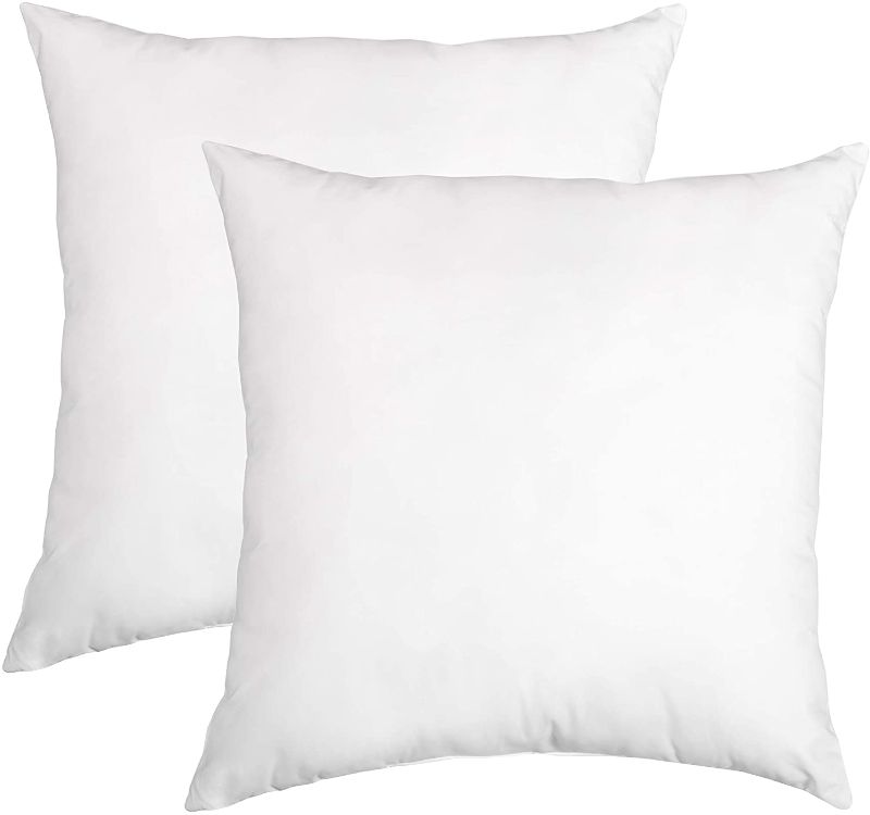 Photo 1 of Amazon Basics White Hypoallergenic Decorative Throw Pillow Insert - 26" x 26", 2-Pack
