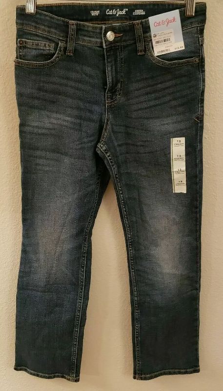 Photo 1 of Boys' Straight Fit Denim Pants - Cat & Jack Medium Blue 12