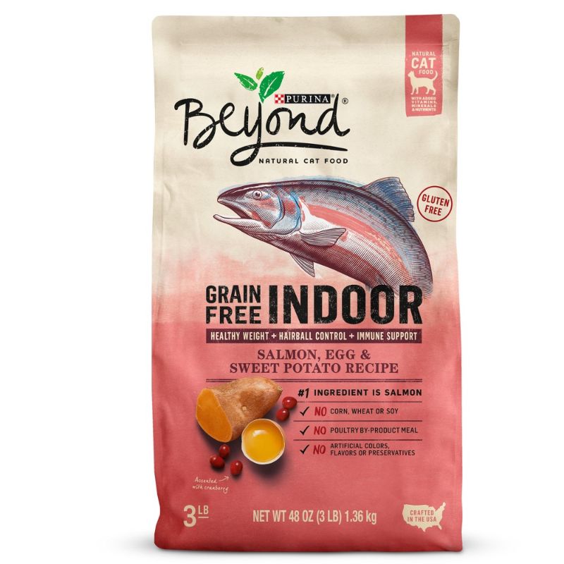 Photo 1 of (EXP 06/2022) Purina Beyond Indoor Grain Free Salmon, Egg & Sweet Potato Recipe Dry Cat Food 3LB
