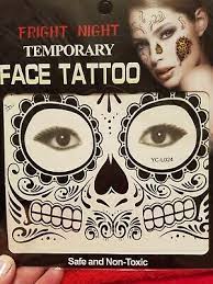 Photo 1 of ( 4 PACK) FRIGHT NIGHT TEMPORARY FACE TATTOO