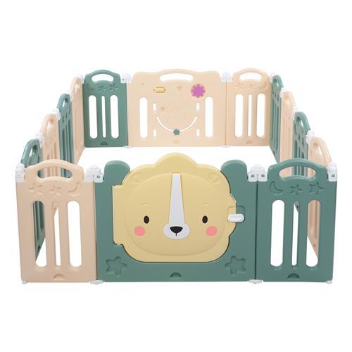 Photo 1 of Albott Baby Playpen 14 Panels Foldable Kids Safety Play Yard - Game Panel and Gate with Safety Lock Adjustable Shape for Children Toddlers Indoors or Outdoors(Grey+White, 14 Panel)
