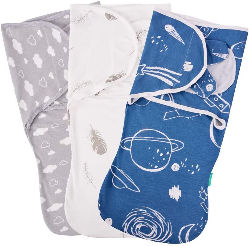 Photo 1 of Lekebaby Baby Velcro Swaddle Blanket for Baby Boy Girl Newborn Swaddle Blankets 0-3 Months, Adjustable Swaddling Blankets Sack for Newborn Babies, Pack of 3
