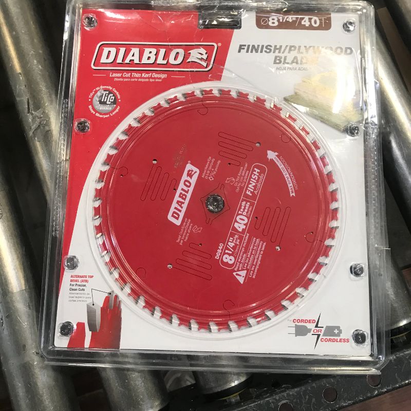 Photo 1 of DIABLO 8-1/4 in. x 40-Tooth Finish Circular Saw Blade