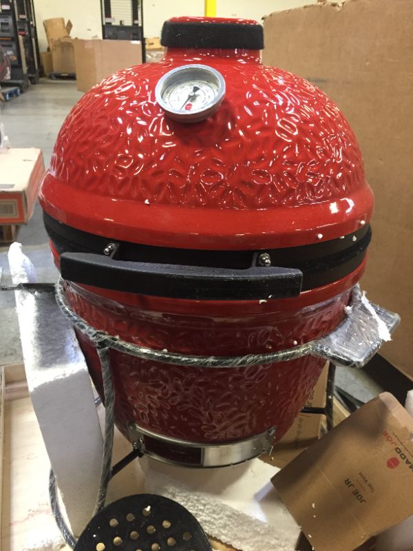 Photo 2 of Kamado Joe Jr. 13.5 inch Charcoal Grill in Blaze Red