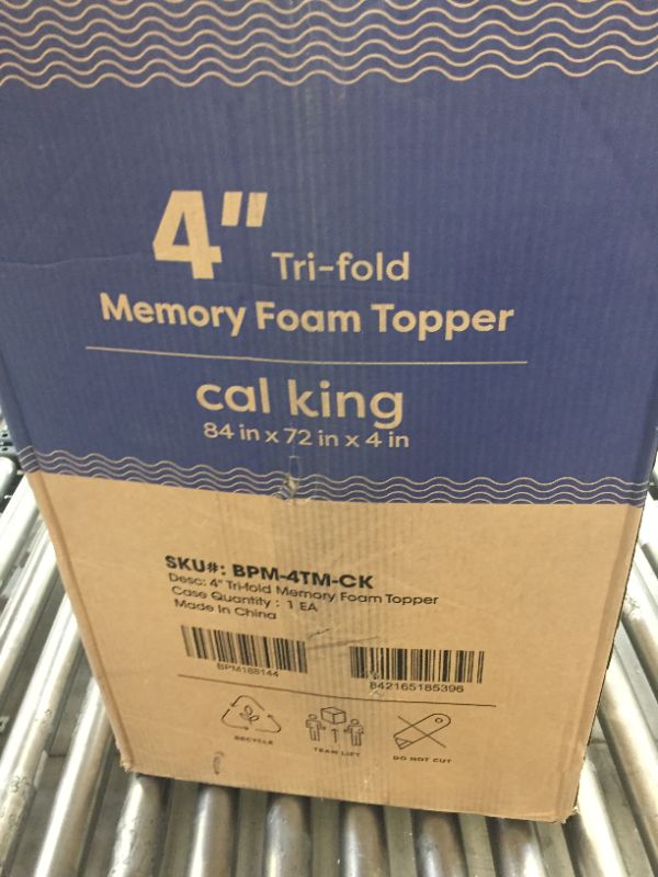 Photo 2 of 4in Tri Fold Memory Foam Mattress Topper Cal King Size