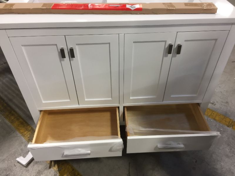 Photo 3 of allen + roth Ronald 48-in White Undermount Double Sink Bathroom Vanity with White Engineered Stone Top
