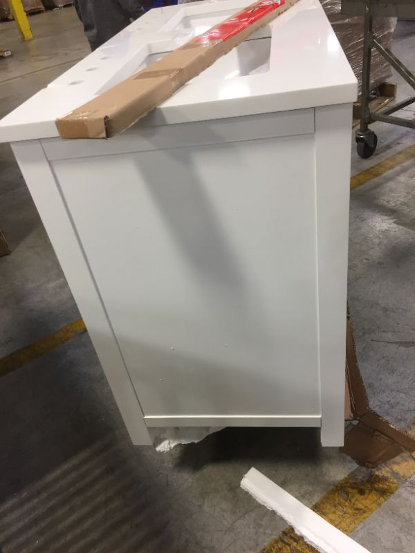 Photo 12 of allen + roth Ronald 48-in White Undermount Double Sink Bathroom Vanity with White Engineered Stone Top
