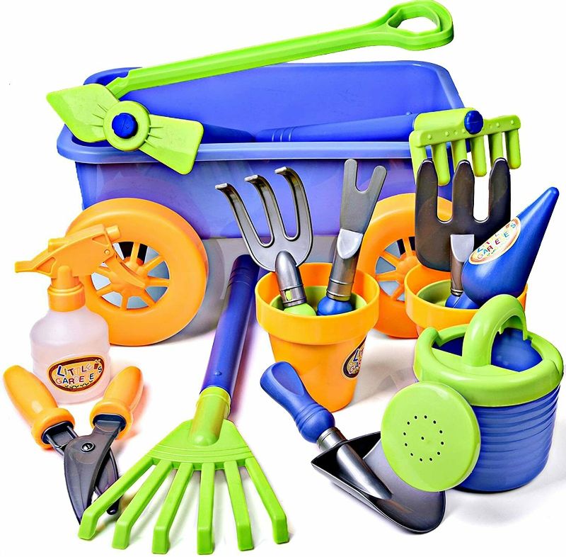 Photo 1 of Dimple DCN12752 Garden Wagon & Tools Toy Set Premium 15Piece Gardening Tools