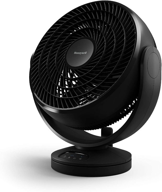 Photo 1 of Honeywell HF715 Turbo Force Floor, Small, Black – Oscillating Personal Fan for Home or Office with Remote Electronic LED Controls-3 Speeds and 90 Degree Pivot
