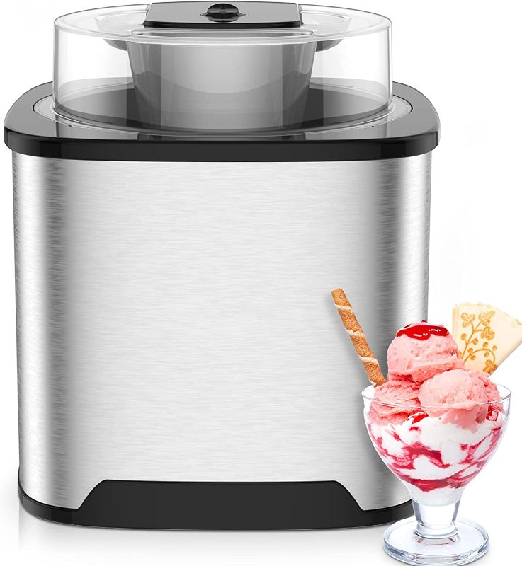 Photo 1 of Ice Cream Maker Electric Ice Cream Machine 2 QT Ice Cream Maker Machine Homemade Gelato Sorbet Frozen Yogurt Machine
