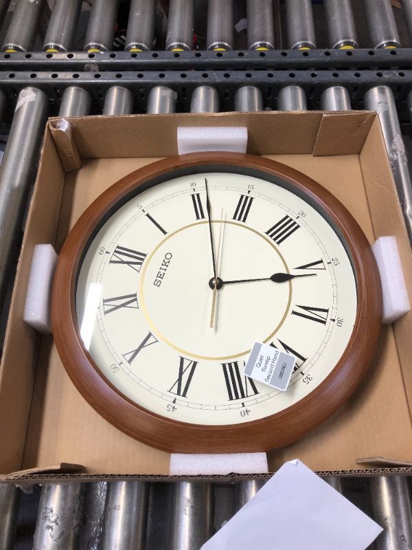 Photo 1 of 16 Roman Numeral Wood Finished Clock