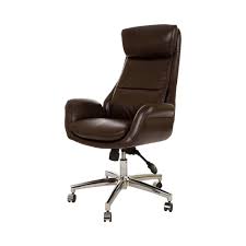 Photo 1 of Glitzhome 47.64" Coffee Brown Mid-Century Modern Bonded Leather Gaslift Adjustable Swivel Office Chair
