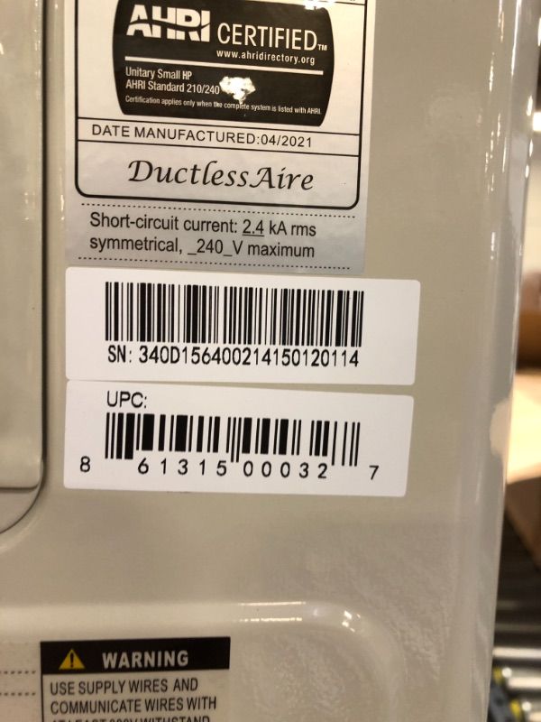 Photo 7 of DuctlessAire 18000-BTU 230-Volt 21 SEER 900-sq Smart Ductless Mini Split Air Conditioner and Heater with 25-ft Installation Kit 