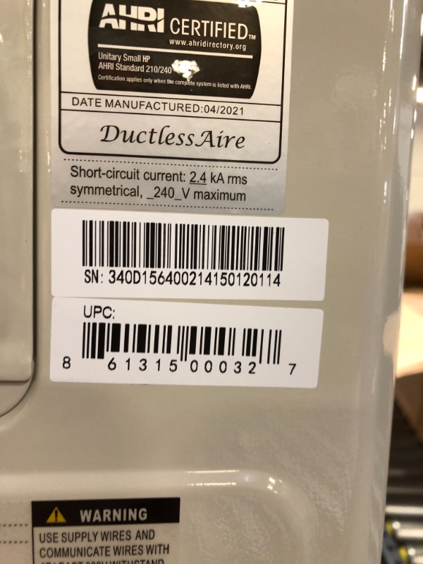 Photo 1 of 18000 Btu DA1821-H2-O Mini Split Condenser (Outdoor Unit)
