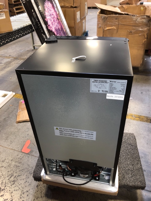 Photo 1 of 3.2 Cu Ft. Compact Stainless Steel Refrigerator-Black
