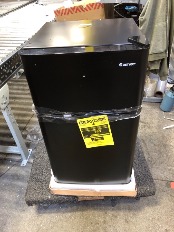 Photo 2 of 3.2 Cu Ft. Compact Stainless Steel Refrigerator-Black
